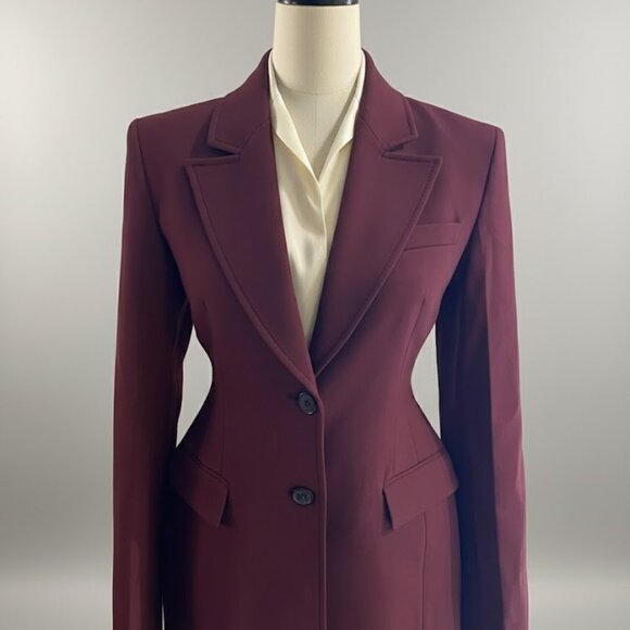 Zara Women's Burgundy Long Coat Size XS New With Tags - Picture 4 of 10